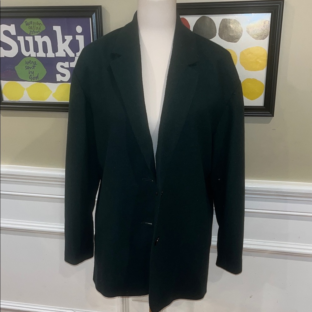 The Brushed Oversized Dorset Blazer in Heather Dark Palm Melange - Picture 6 of 15